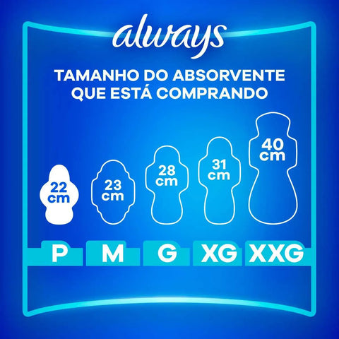 ABSORVENTE ALWAYS SECA P COM ABAS 8 UNIDADES