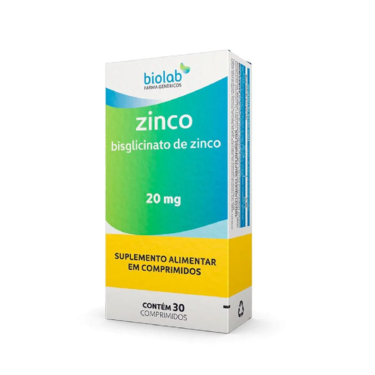 ZINCO BIOLAB 20MG 30 COMPRIMIDOS