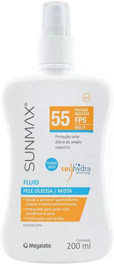 SUNMAX FLUID PELE MISTA A OLEOSA FPS55 200ML