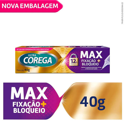 CREME FIXADOR DE DENTADURA ULTRA COREGA MAX SEM SABOR 40G