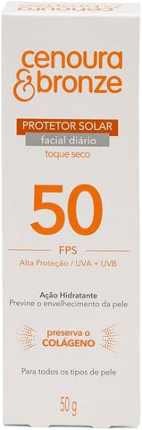 PROTETOR SOLAR FACIAL CENOURA E BRONZE FPS50 50G